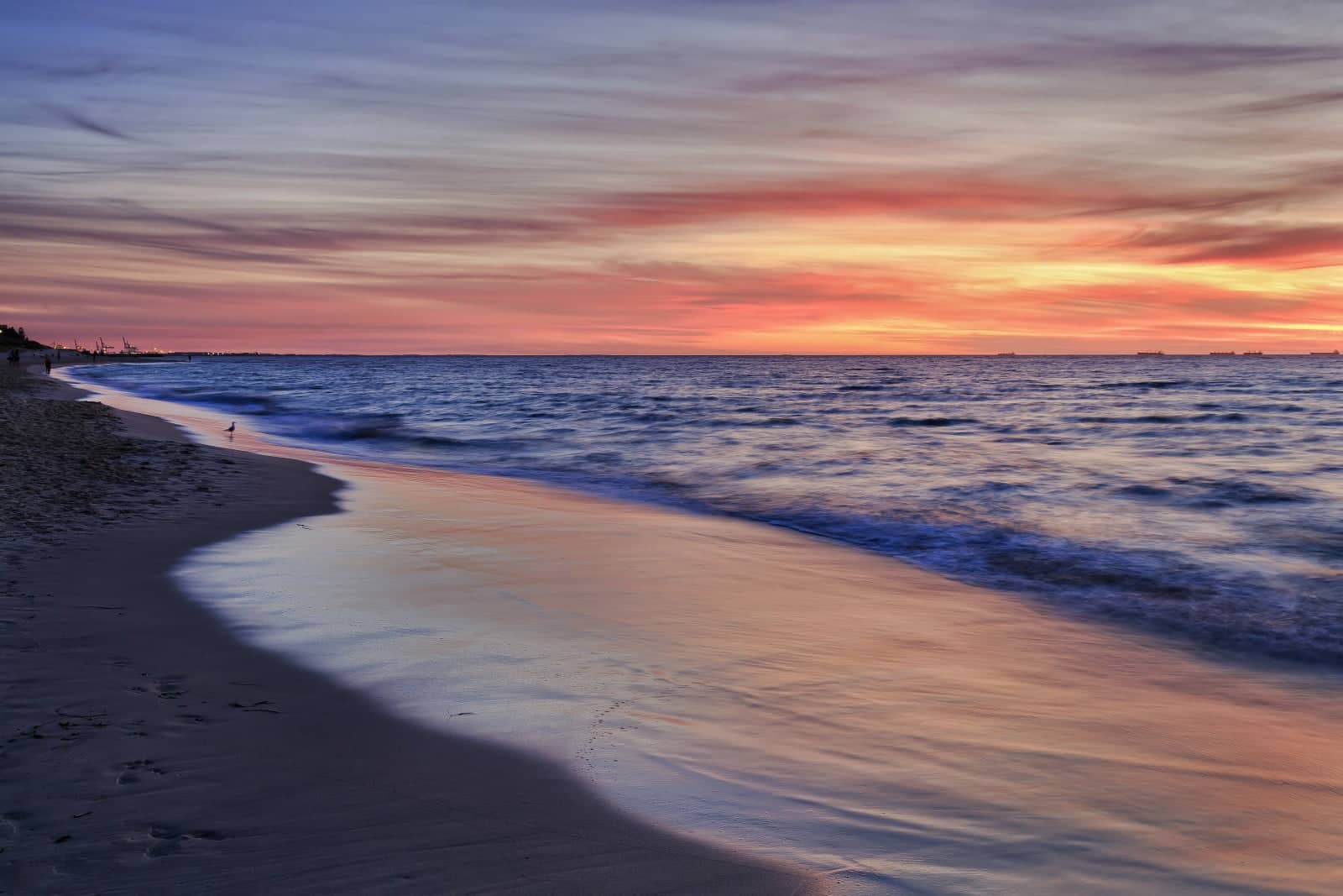 coucher de soleil sur la mer