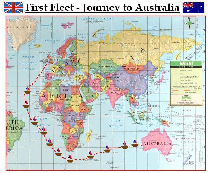 First-fleet-map-australia