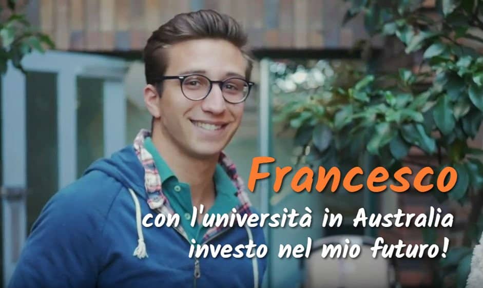 Francesco Perrone: con l'università in Australia investo nel mio futuro