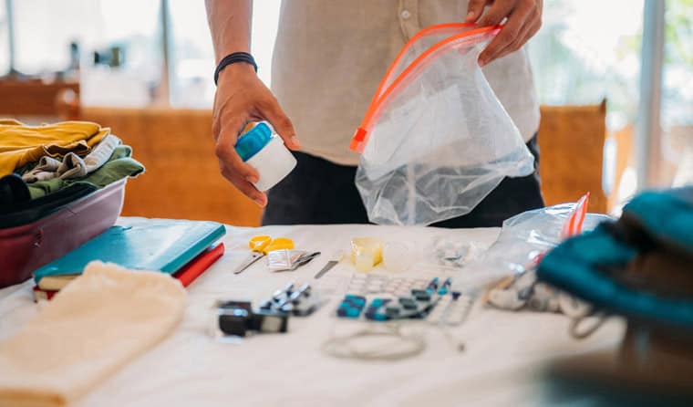 Empacando medicamentos para Australia